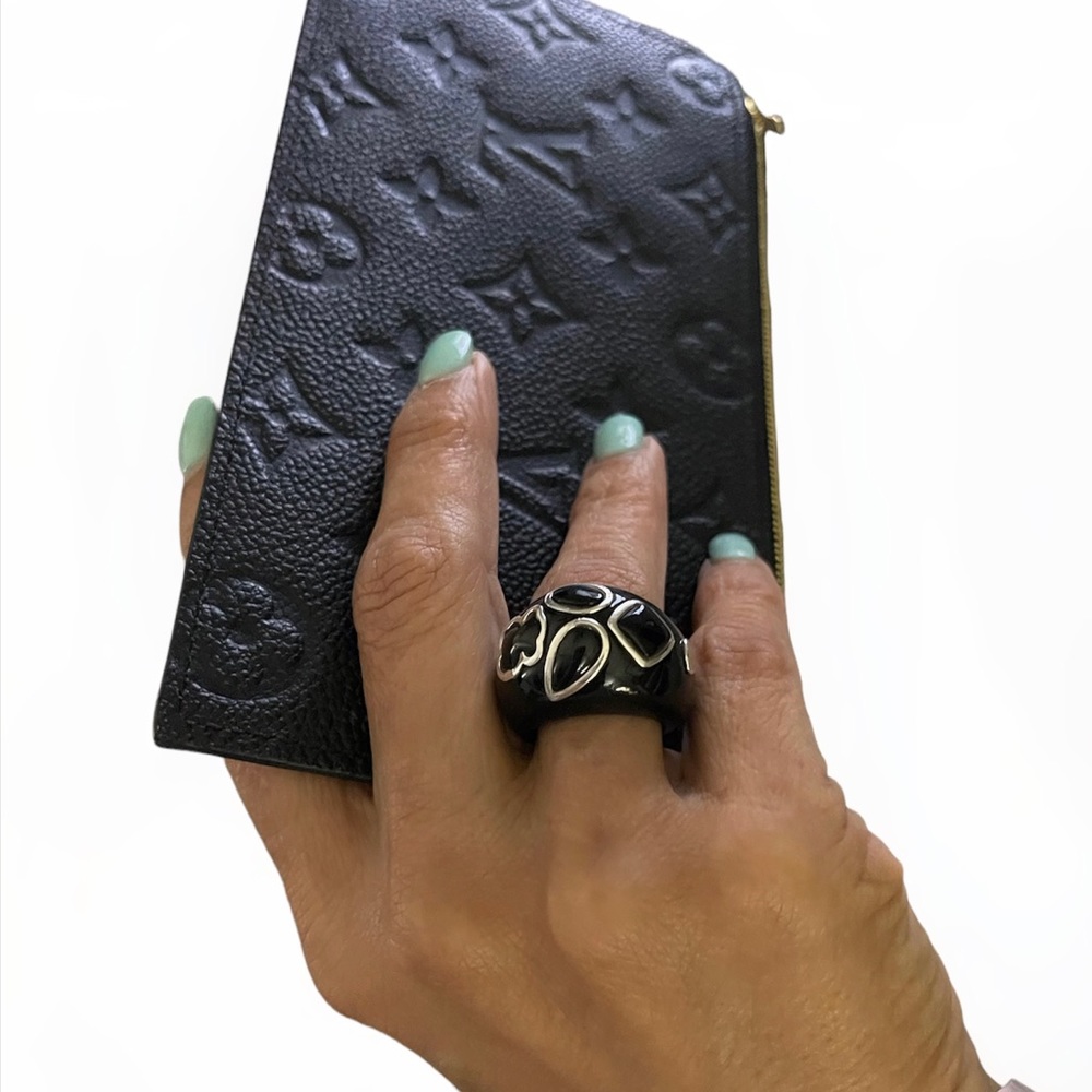 Authentic Tous Black/silver Ring Size 7 Rare